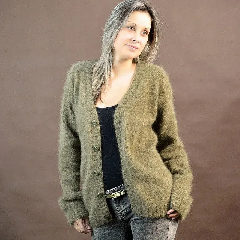 green angora sweater