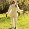 Cable Hand Knit Mohair Sweater white Fuzzy Turtleneck Handgestrickt pullover by Extravagantza