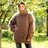 Hand Knit Mohair Sweater Brown Fuzzy and fluffy Turtleneck Pullover
