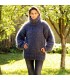 Hand Knit Mohair Sweater Dark Gray Fuzzy Turtleneck Handgestrickte pullover