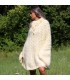 2in 1 White Hand Knit Mohair Poncho-skirt Handgestrickte pullover