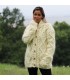 Hand Knit Mohair cardigan White Cream shawl collar Handgestrickte pullover by Extravagantza