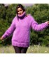 Hand Knit Mohair Sweater Light Lilac Fuzzy Turtleneck 7 strands Handgestrickte pullover by Extravagantza