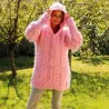 Pink hand Knit Mohair cardigan pink Handgestrickte pullover by Extravagantza