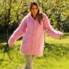 Pink hand Knit Mohair cardigan pink Handgestrickte pullover by Extravagantza