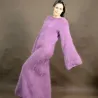 Hand Knitted Mohair Dress lilac Fetish Sweater Boat neck Handgestrickte pullover by EXTRAVAGANTZA.