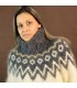 Icelandic Hand Knit Mohair Sweater White Fuzzy Turtleneck Handgestrickte pullover
