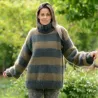 Hand Knit 100% pure angora Sweater green Fuzzy turtleneck Handgestrickte pullover by Extravagantza