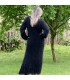 Hand Knitted Mohair dress black Fuzzy Turtleneck Handgestrickt pullover by Extravagantza
