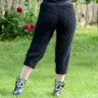 Summer Hand Knitted Mohair pants black Handgestrickt pullover by Extravagantza