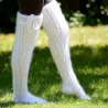 Hand knit mohair socks fuzzy stockings WHITE leg warmers by Extravagantza