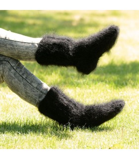 Hand Knitted Mohair Socks Luxurious Black Legwarmers Handgestrickte pullover by Extravagantza