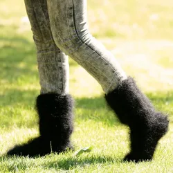 Hand Knitted Mohair Socks Luxurious Black Legwarmers Handgestrickte pullover by Extravagantza