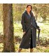 Hooded Chunky Cable Hand Knit 100 % Wool Long Coat Cardigan Dark Grey color