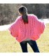 Boutique Hand Knitted Mohair Wool Cardigan Coat Designer Pink Cable Sweater Jacket Oversized