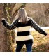 Ribbed Hand Knit Mohair Turtleneck Sweater Striped Black and White by Extravagantza