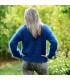 Hand Knit 100% pure angora Sweater blue Fuzzy Turtleneck Handgestrickte pullover by Extravagantza
