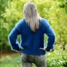 Hand Knit 100% pure angora Sweater blue Fuzzy Turtleneck Handgestrickte pullover by Extravagantza