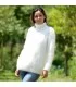 Hand Knit 100% pure angora Sweater White Fuzzy Turtleneck Handgestrickte pullover by Extravagantza