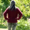 Hand Knit 100% pure angora Sweater Red Fuzzy Turtleneck Handgestrickte pullover by Extravagantza