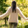 Hand Knit 100% pure angora Sweater beige Fuzzy Turtleneck Handgestrickte pullover by Extravagantza
