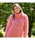 Hand Knitted Mohair Dress Pink Mix Fetish Sweater Turtleneck Handgestrickte pullover by EXTRAVAGANTZA.