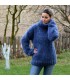 Hand Knit Mohair and wool Sweater Blue Fuzzy handmade Turtleneck Handgestrickt pullover by Extravagantza