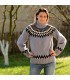 Icelandic Nordic Hand Knit 100 % wool Sweater dark grey handmade Turtleneck Handgestrickt pullover by Extravagantza
