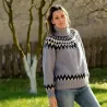 Icelandic Nordic Hand Knit 100 % wool Sweater dark grey handmade Turtleneck Handgestrickt pullover by Extravagantza