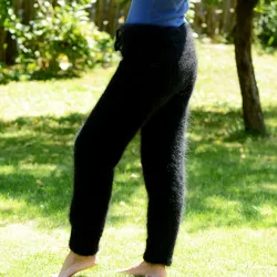 New Hand Knitted Mohair pants black Handgestrickt handmade pullover by Extravagantza
