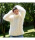 Cable Hand Knit Mohair Sweater white Fuzzy handmade Turtleneck Handgestrickt pullover by Extravagantza