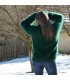 Hand Knit Mohair Sweater Dark Green Fuzzy Turtleneck Handgestrickte pullover by Extravagantza