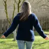 Dark blue Hand Knit 100 % wool Sweater turtleneck Handgestrickt handmade pullover by Extravagantza