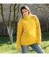 Yellow Hand Knitted 100 % wool Sweater turtleneck Handgestrickt handmade pullover by Extravagantza