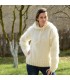 Hand Knit Mohair Sweater White hooded Fuzzy Handmade Turtleneck Handgestrickt pullover by Extravagantza