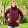 Very dark red Hand Knitted 100 % wool Sweater turtleneck Handgestrickt handmade pullover by Extravagantza