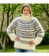 Icelandic Hand Knit Mohair Sweater White Gray Fuzzy handmade Turtleneck Handgestrickte pullover