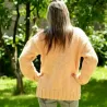 Light Peach Hand Knitted 100 % wool Sweater turtleneck Handgestrickt handmade pullover by Extravagantza