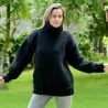 Black Hand Knitted 100 % wool Sweater turtleneck Handgestrickt handmade pullover by Extravagantza