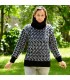 Cable Hand Knit 100 % wool Sweater Black and White handmade Turtleneck Handgestrickt pullover by Extravagantza