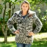 Super Thick hand knitted High Quality 100 % pure wool Turtleneck design cardigan black and white color by Extravagantza