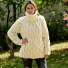 Cable Knitted Chunky 100 % Pure Merino Wool Turtleneck Sweater White Color Handgestrickt pullover by Extravagantza