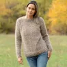 Hand Knit 100% pure angora Sweater Brown Beige mix  Fuzzy Turtleneck Handgestrickte pullover by Extravagantza