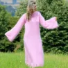 Hand Knitted Mohair Dress Pink Color Fetish Boat neck by EXTRAVAGANTZA