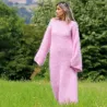 Hand Knitted Mohair Dress Pink Color Fetish Boat neck by EXTRAVAGANTZA
