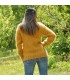 Hand Knitted Turtleneck Mohair Sweater Gold Yellow color Fuzzy and Fluffy