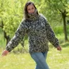 Black and White Hand Knit 100 %  Wool Turtleneck Sweater Pullover