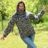 Black and White Hand Knit 100 %  Wool Turtleneck Sweater Pullover