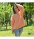 Summer Oversized Slouchy Hand Knitted 100 % Pure Wool Sweater Orange color boat neck