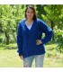 Chunky Cable Hand Knit 100 % Wool Cardigan Blue color V-neck Single Stranded